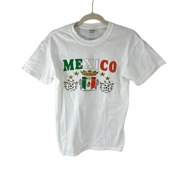 Gildan Mexico Soccer T-Shirt Size S Heavy Cotton Graphic Tee World Cup Style - Picture 5 of 7